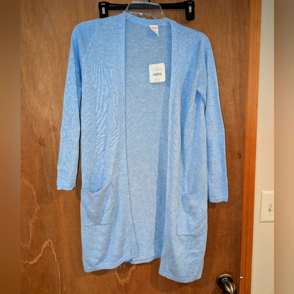 Girls Light Blue Cardigan Sweater -New
